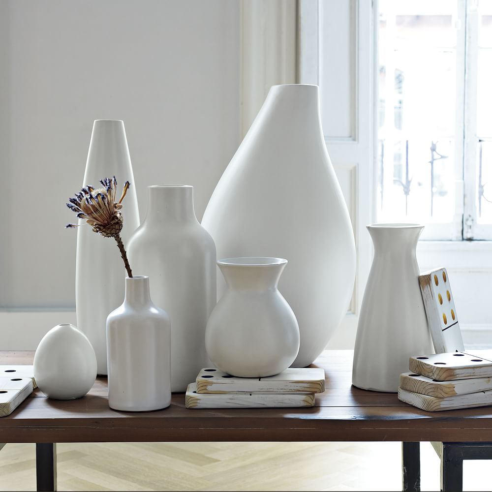 Pure White Ceramic Vases West Elm UK